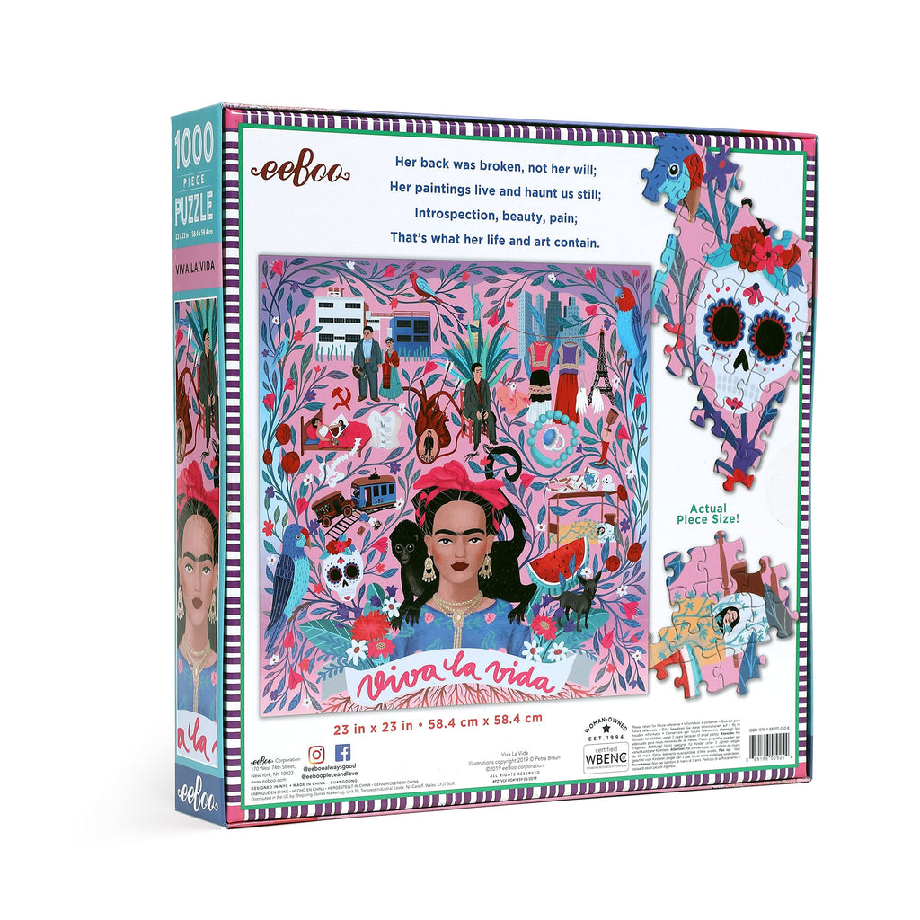eeBoo Piece and Love Viva la Vida Frida Kahlo 1000 piece square adult Jigsaw Puzzle