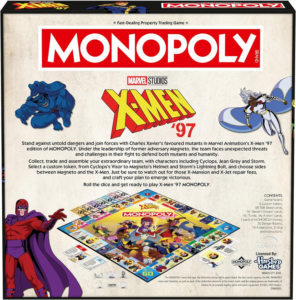 Winning Moves X-Men 97 Monopoly classic board game perfect for 2–6 players and makes a great gift for fans aged 14 and u