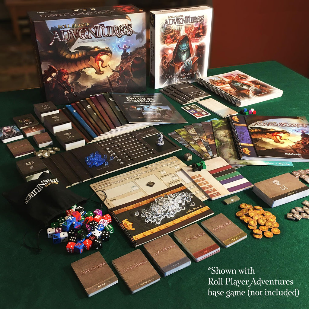 Thunderworks Games Roll Player Adventures: Nefras's Judgement Expansion - Thunderworks, Narrative Game, Ages 14+, 1-4 Players, 90-150 Min