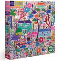 eeBoo Piece and Love Cats Around Town 1000 piece square adult Jigsaw Puzzle