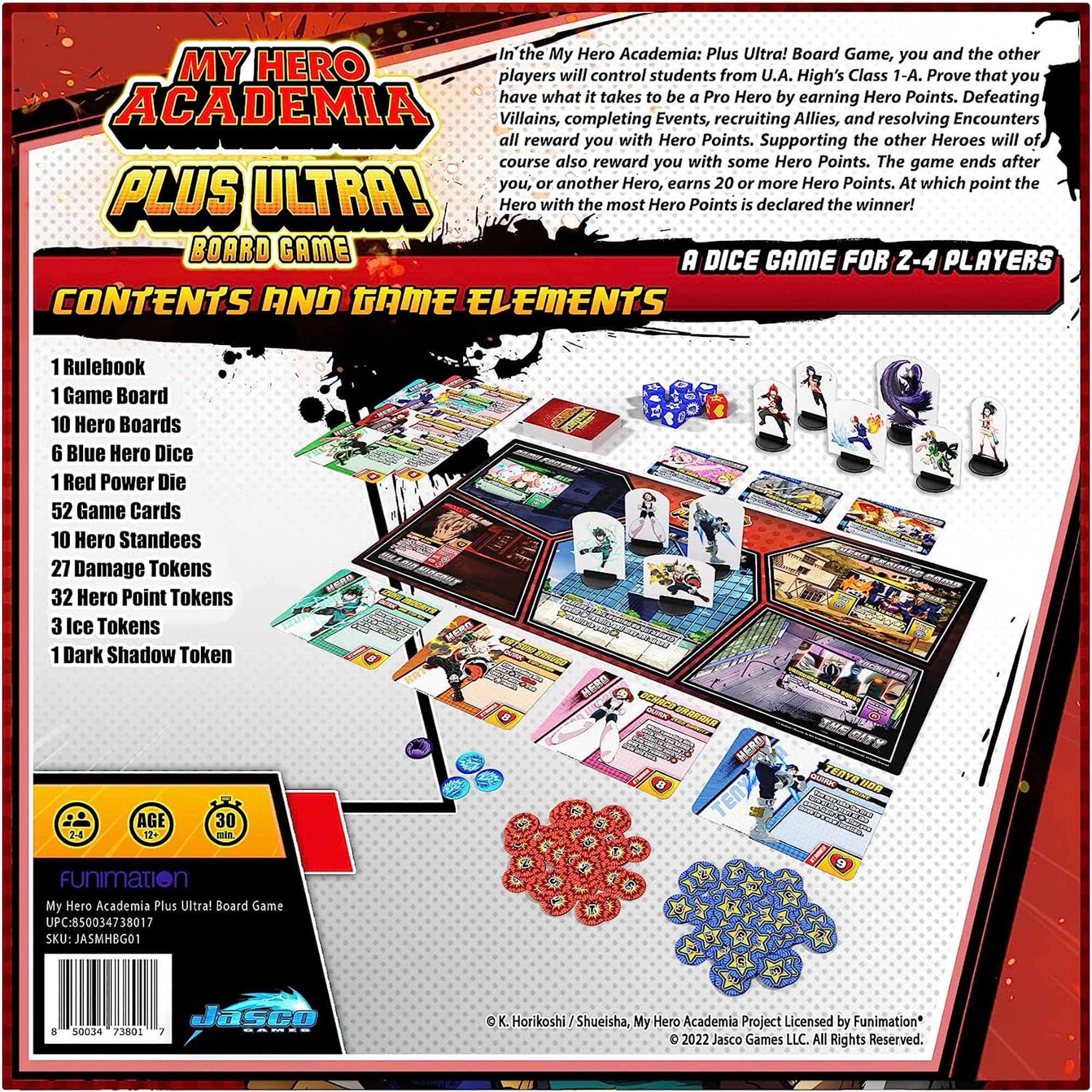 JASCO Games | My Hero Academia Plus Ultra! Board Game | Board Game | Ages 14+ | 2-4 Players | 30 Minutes Playing Time, MHABG01