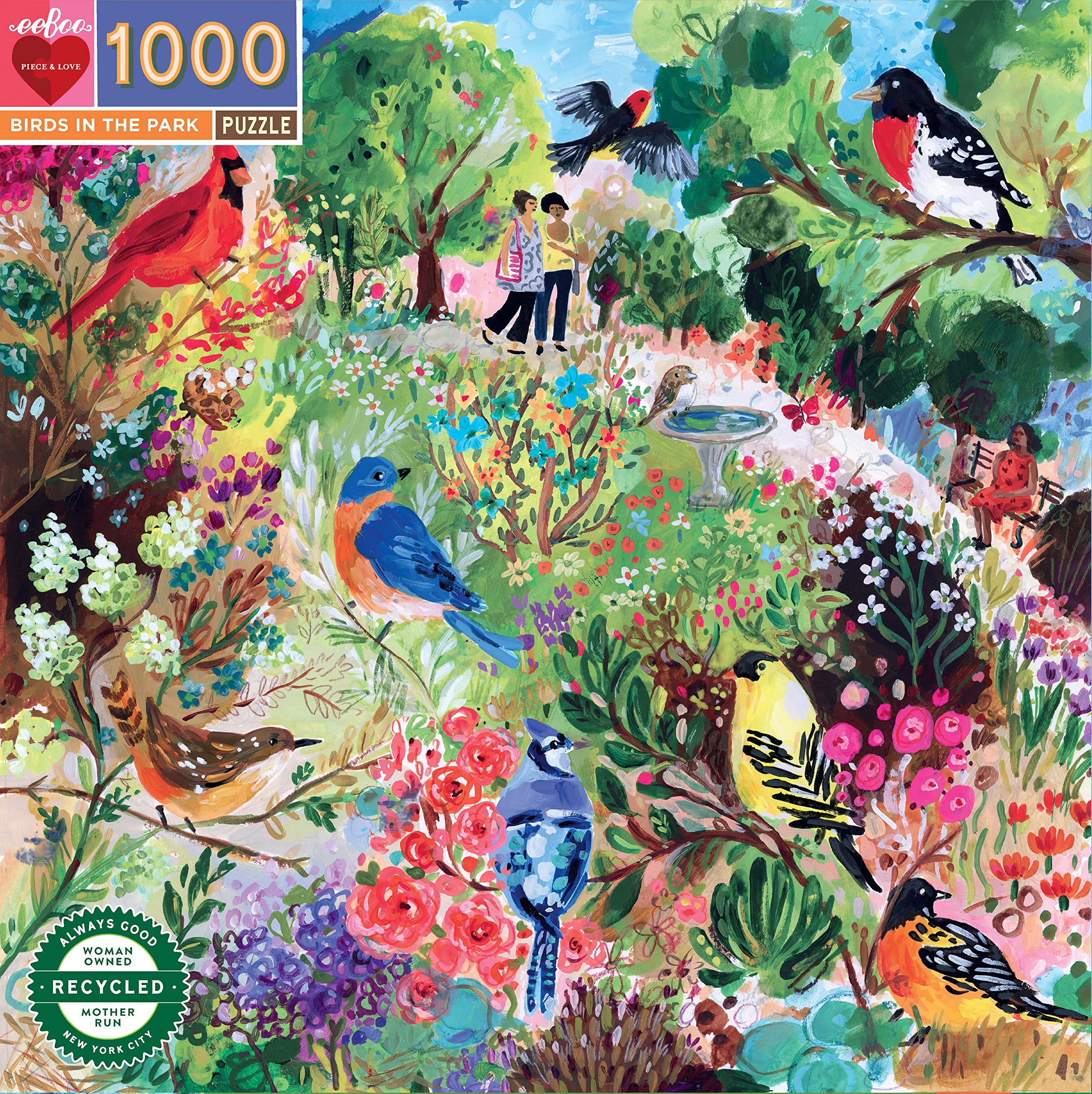 Puzzle 1000 pièces : Oiseaux dans le parc
