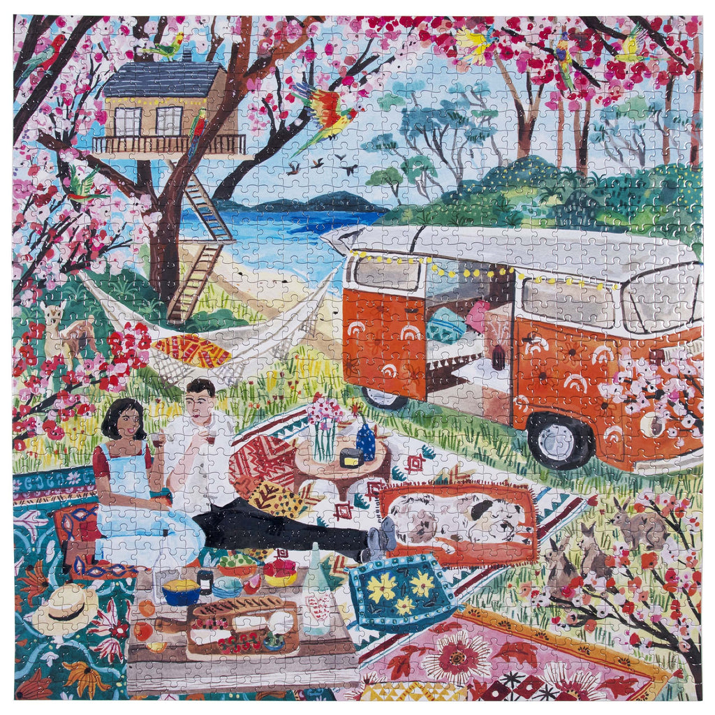 eeBoo Puzzle 1000 pièces : Vie de campeur