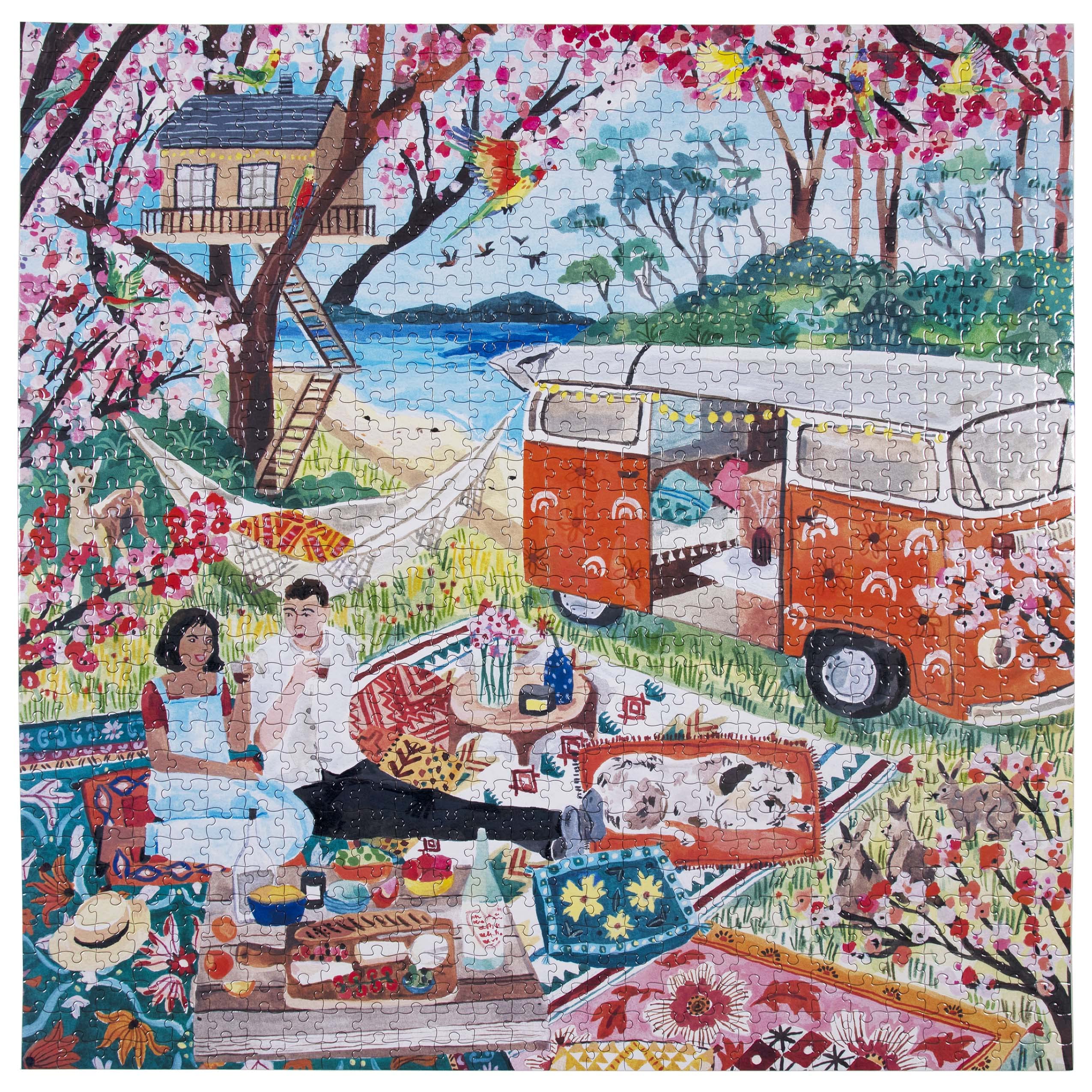 eeBoo Puzzle 1000 pièces : Vie de campeur