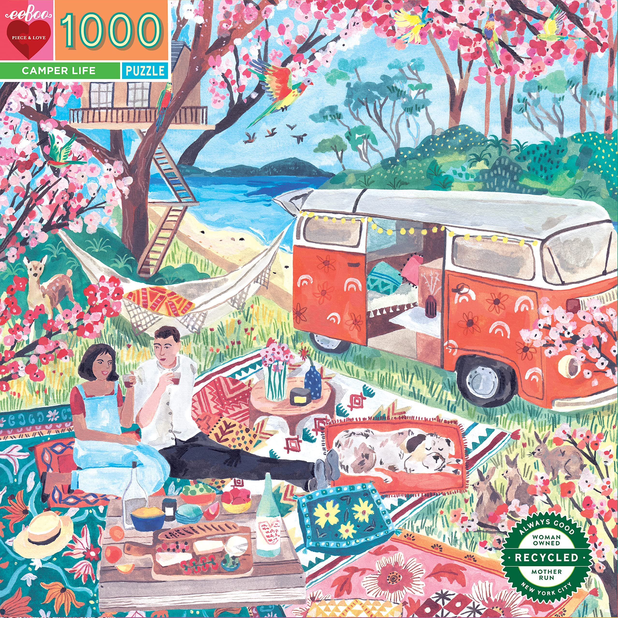 eeBoo Puzzle 1000 pièces : Vie de campeur