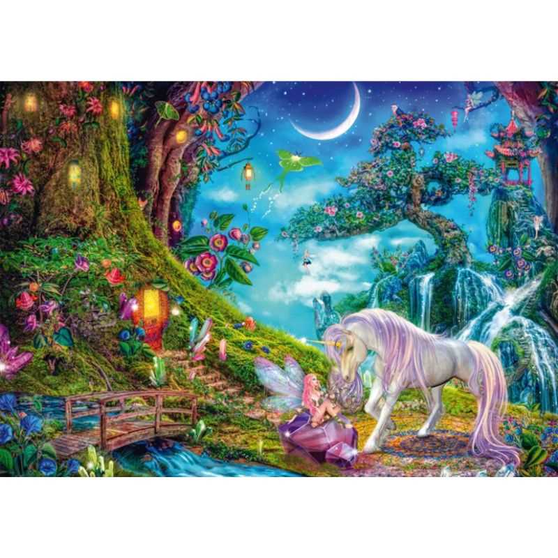 Unicorn and Elf Among the Trees (1000pc)