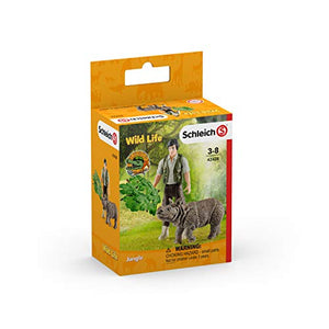 SCHLEICH 42428 Ranger and Indian Rhinoceros Starter Set - Celador Books & Gifts