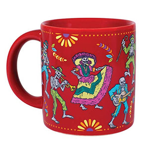 Day of the Dead Mug - Add Coffee or Tea Shadows Turn to Skeletons - Comes in a Fun Gift Box - Celador Books & Gifts