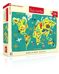 New York Puzzle Company - Paul Thurlby World Map - 36 Piece Jigsaw Puzzle by New York Puzzle Company - Celador Books & Gifts