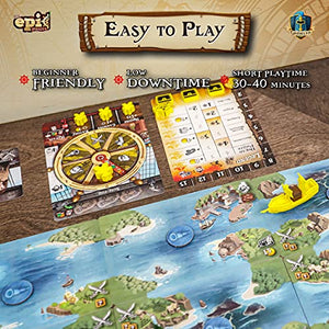 Gamelyn Tiny Epic Pirate Board Game - Notorious Pirate Ship Board Games, Strategic Board Games for Adults, With Rulebook, 210 Game Pieces, and 7 Ships - Celador Books & Gifts