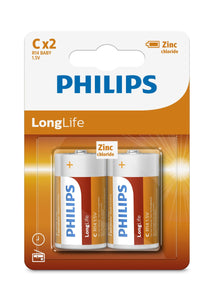 Philips Longlife Battery C, 2-Blister - Celador Books & Gifts